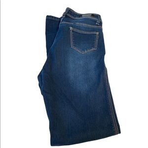 Lamasini jegging jeans pockets front & back zip/button tapered to ankle size 1